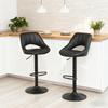 Set of Two Faux Leather Bar Stools - Black