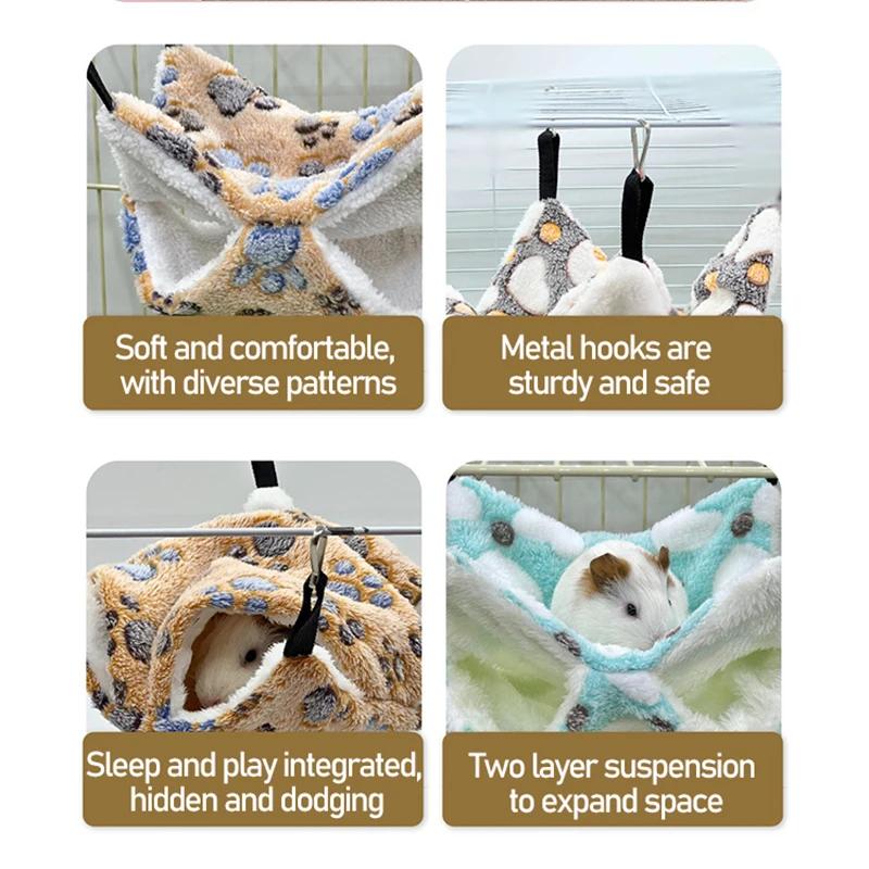 Hamster Hammock Rodent Hamster Bed Rats Accessories for Rat Hammock for Rats Hammock for Rodents Guinea Pig House CXW04