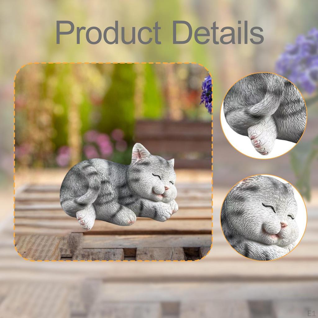 Katzenfigur Tier Skulptur Niedlich Kreativ Hofkunst Dekor Tischplatte Ornament für Terrassentisch Balkon