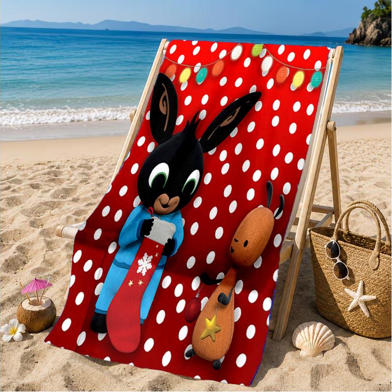 Bunny's Cozy Hug Beach Towel, Microfiber Beach Towel, Perfect For Pool, Beach, Travel, Home Decor Beach Party Fan Gifts