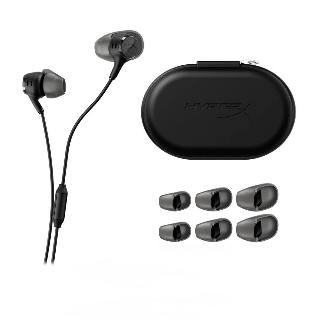 HyperX Cloud Earbuds III Earbuds 3, 14.3mm Drivers,Low-Profile 90° Plug,3.5mm Plug,Built-in Microphone,Multi-Function Button,PC,Mobile,Nintendo Switch