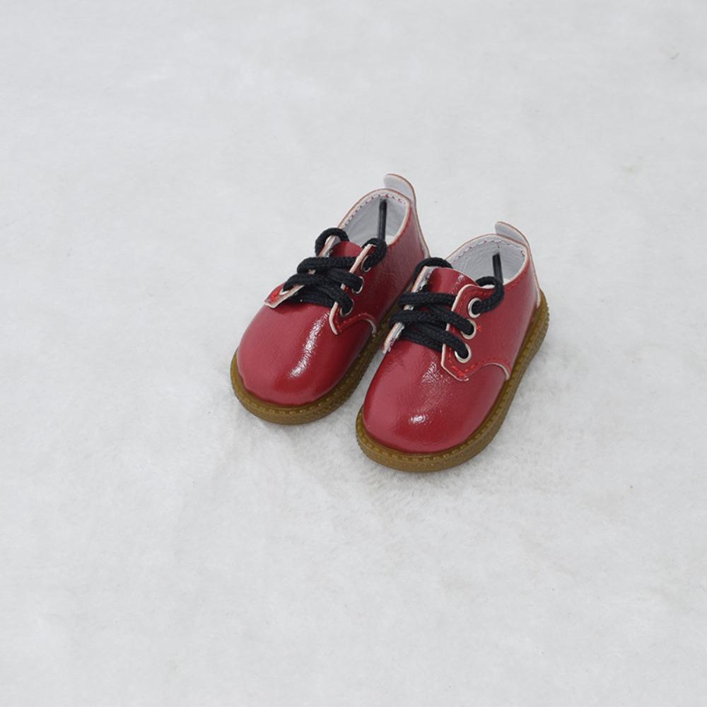 

Обувь из ПУ кожи 1/4 BJD Черные Коричневые Кукольные Ботинки Модная Кукольная Кожаная Обувь DIY Игрушка Red with shoelace