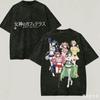 Goddess Cafe Terrace Washed T Shirt Anime Lover Harajuku New Model Oversized Unisex Vintage Loose Retro Fashion High Quality Tee