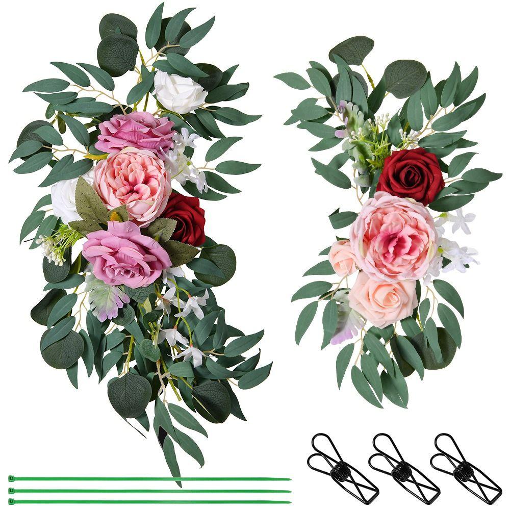 Rose Arch Flowers Kit Wedding Decorations Ceremony Flower Wreath Fake Floral  Wedding Party