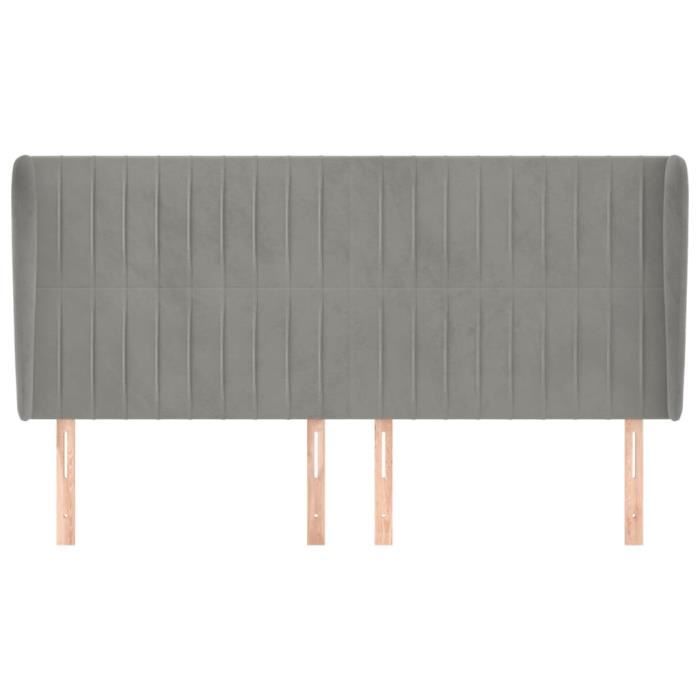 VidaXL Headboard with Ears Light Grey 163x23x118-128 Cm Velvet3118248