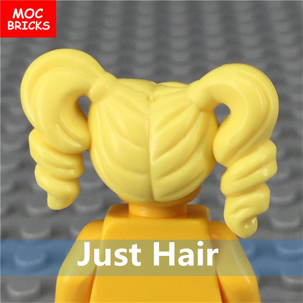 5 Stück/Los MOC Steine Weibliche Haare Zusammengebaute Partikel Bausteine Zubehör Kinderspielzeug Plastikpuppen