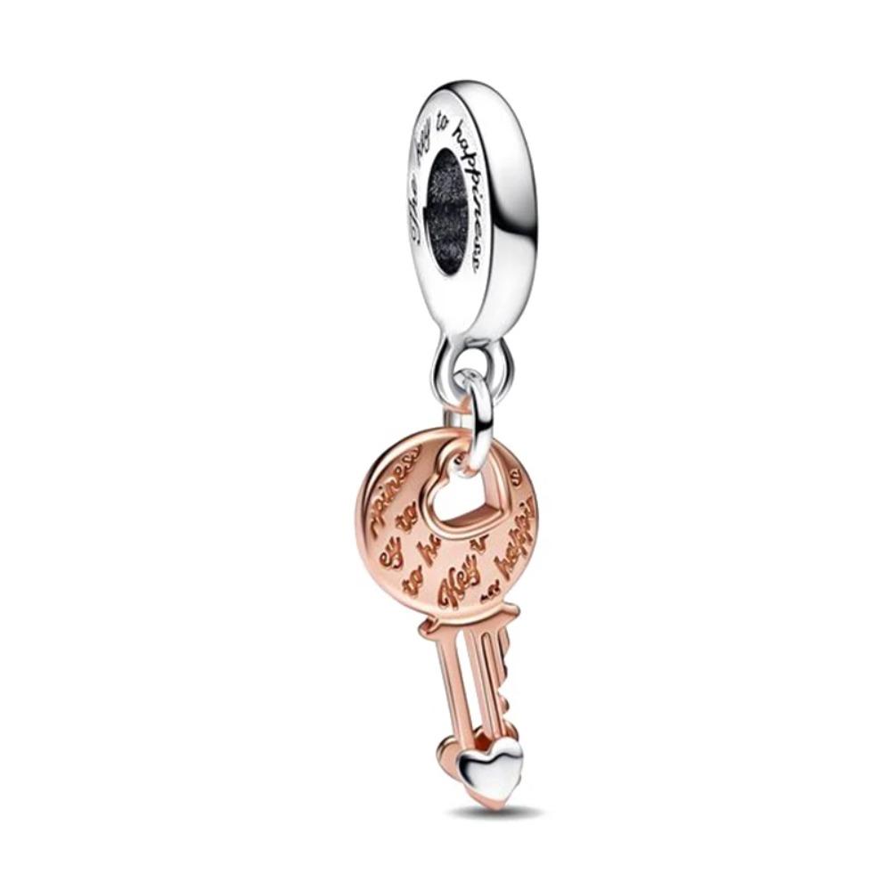 925 Silver Locks Keys Treasure Box Pendant Charm Bracelet Valentine Gift Jewelry Fashion New