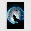Midnight Howl Metal Plaque Poster Wall Mural Living Room Customize Wall Decor Tin Sign Poster