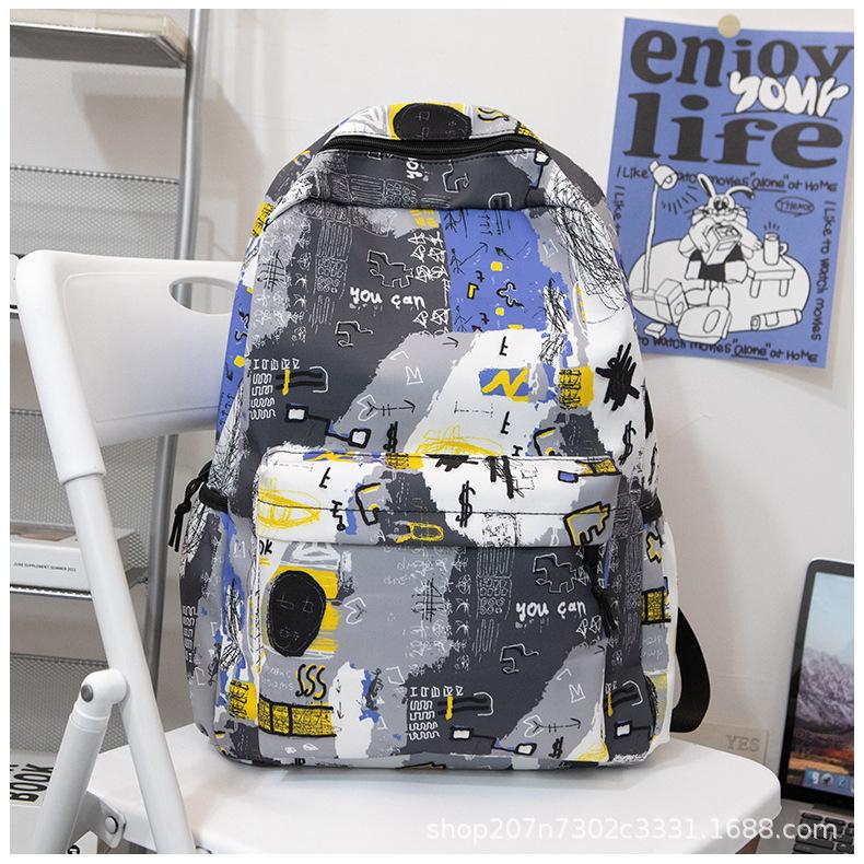 Schoolbag teen student personality graffiti Mori school backpack new ins schoolbag large capacity casual backpack men