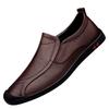The First Layer of Cowhide Men's Simple Casual Lazy Foot Cover One Pedal Leather Shoes Men's Large Size Leather Shoes