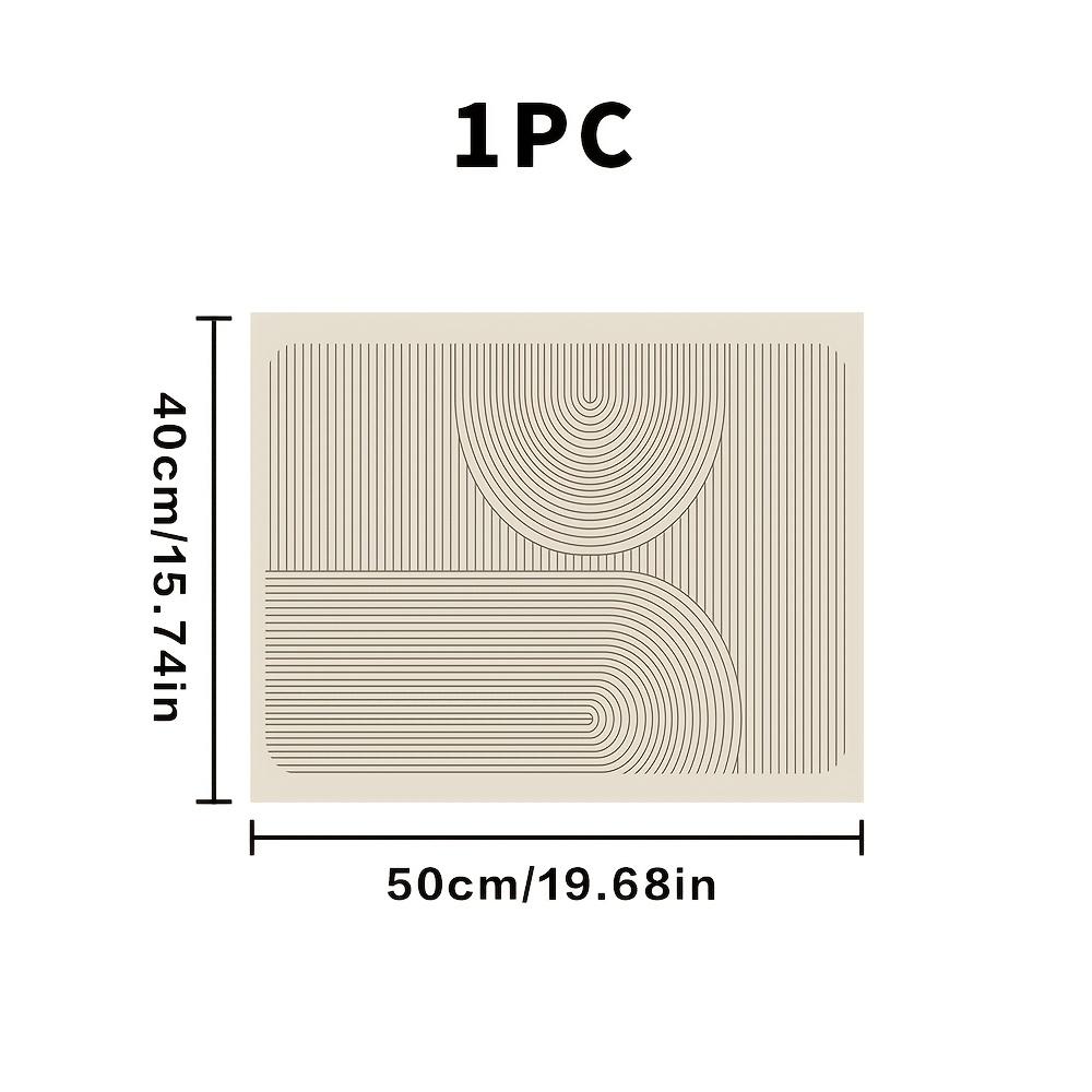 

[Сверхвпитывающий кухонный коврик] Сверхвпитывающий 1 шт. Кухонный коврик для сушки с минималистичным линейным дизайном | Мягкая резиновая основа, идеально подходит для кухонной столешницы 40*50cm