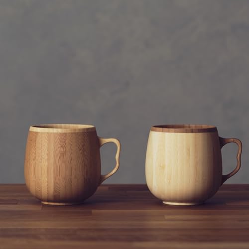 RIVERET Cafe au Lait Mug, 350ml, Bamboo, Dishwasher Safe, Brown, RV-205B