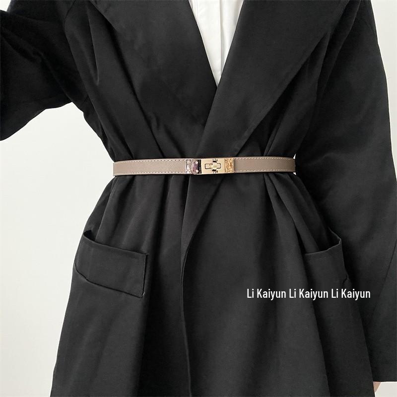 Damenmode Ledergürtel aus Rindsleder für Röcke, Jeans, Kleider & Mäntel - Schlankes Taillenbetonendes Accessoire