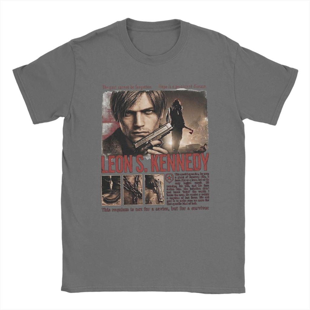 Handsome Unisex Leon Kennedy Gamer Fans Art TShirt Summer  Cotton T Shirts For Unisexs Popular Pattern Tee Shirt ShortSleeve