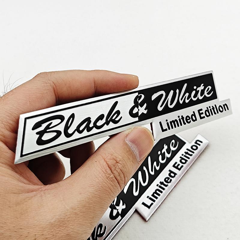 3D Aluminum Logo Black&White Limited Edition Badge Sticker Emblem Decals Auto Universal Accessories