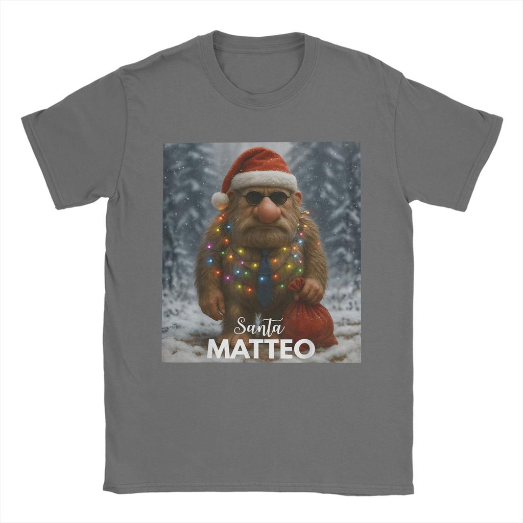 Matteo Matteooo Italian Brainrot Christmas Santa Claus T-Shirt Mens T-Shirts Summer Crewneck Tees Hot Sale Oversized Clothes
