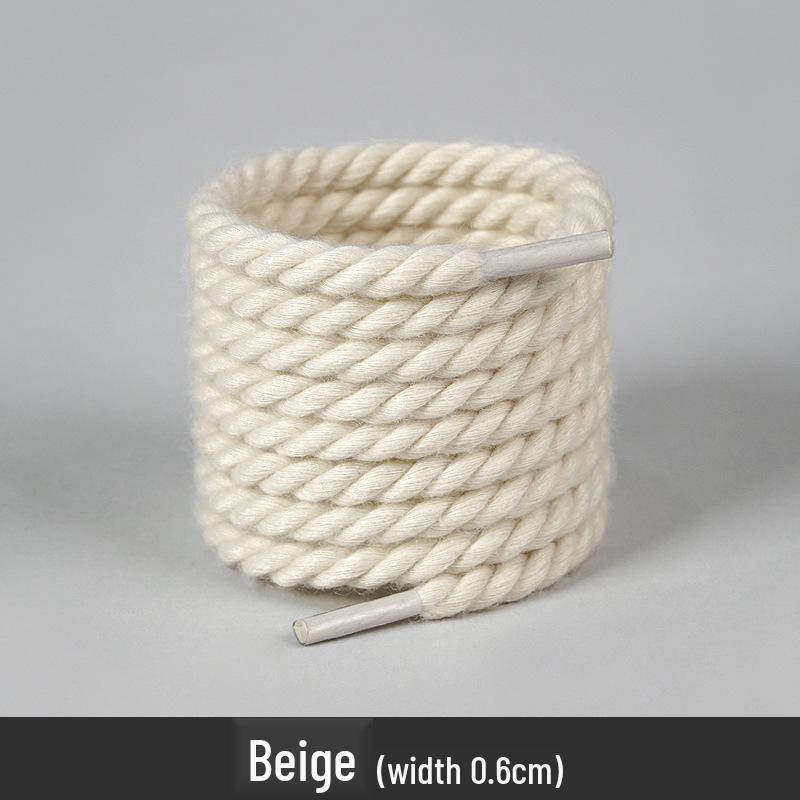 Weiße Polyester-Baumwoll-Dreilitzen-Rundsenkel - Vielseitig für Freizeit- und Board-Schuhe