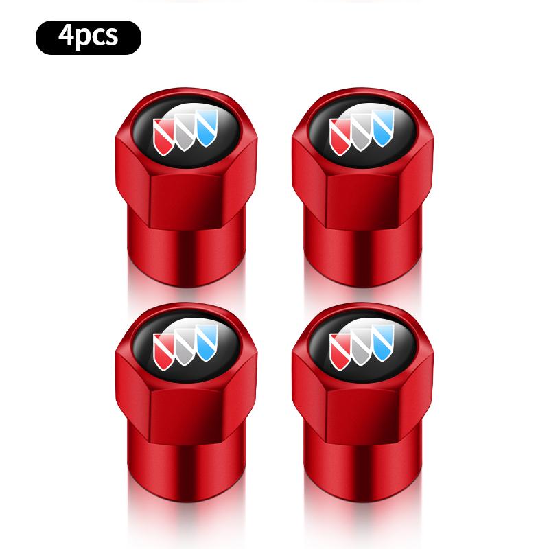 EHL2 4Pcs Car Tire Valve Caps Metal Styling Tyre Air Stems Cover For Buick Enclave Regal Lacrosse Encore Excelle Envision GL6 GL8 HRV