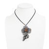 Fashion Metal Three-Dimensional Ginkgo Biloba Fringed Necklace, Personalized Flower Leaf Necklace Earrings