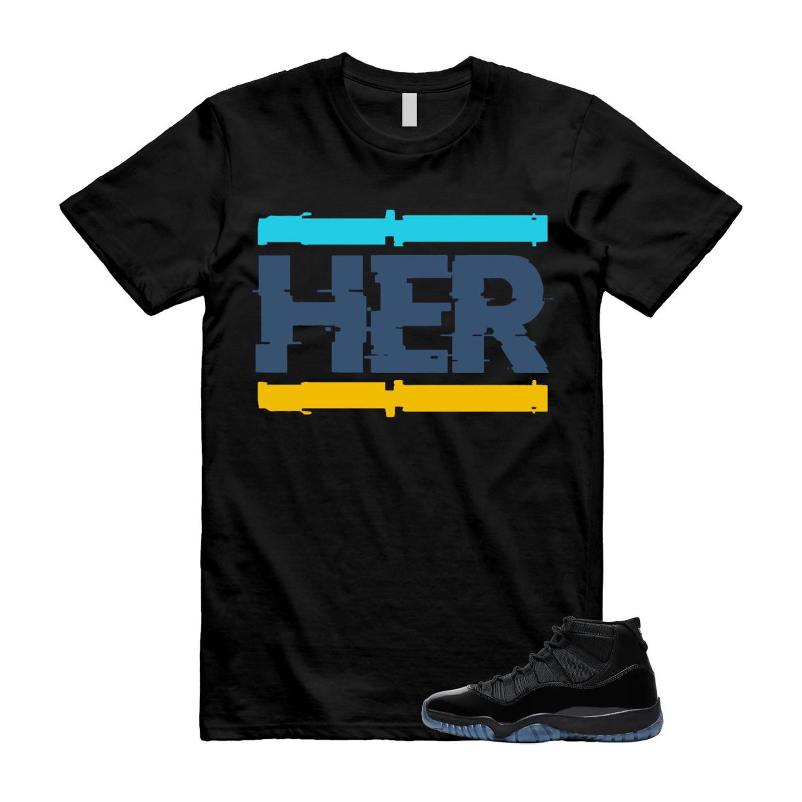 11 Gamma Blue Black Varsity Maize Yellow T Shirt Match HER XL