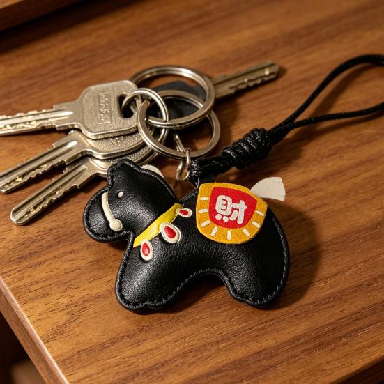 Bag Pendant Imitation Leather Little Horse Charm Fullness Symbol Pendant Multi-Use Bag Car Hanger Keychain
