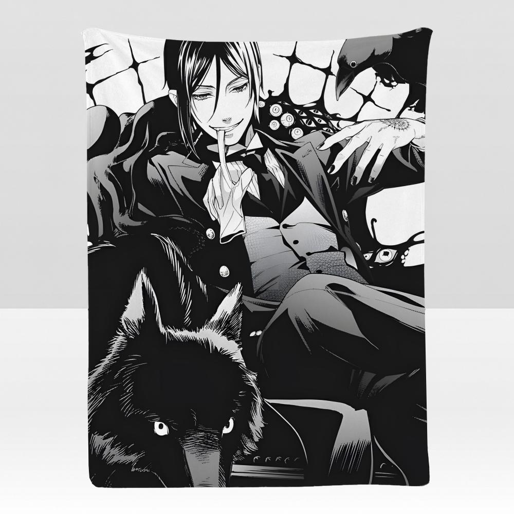anime BBlack BButler Throw Soft Flannel Blanket for Bed Bedroom Sofa Picnic Throw Skinfriendly Breathable Gift Cover