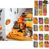 Adorable Cm2206006 Kids Cartoon Halloween Pumpkin Interactive Puzzle Stickers Set
