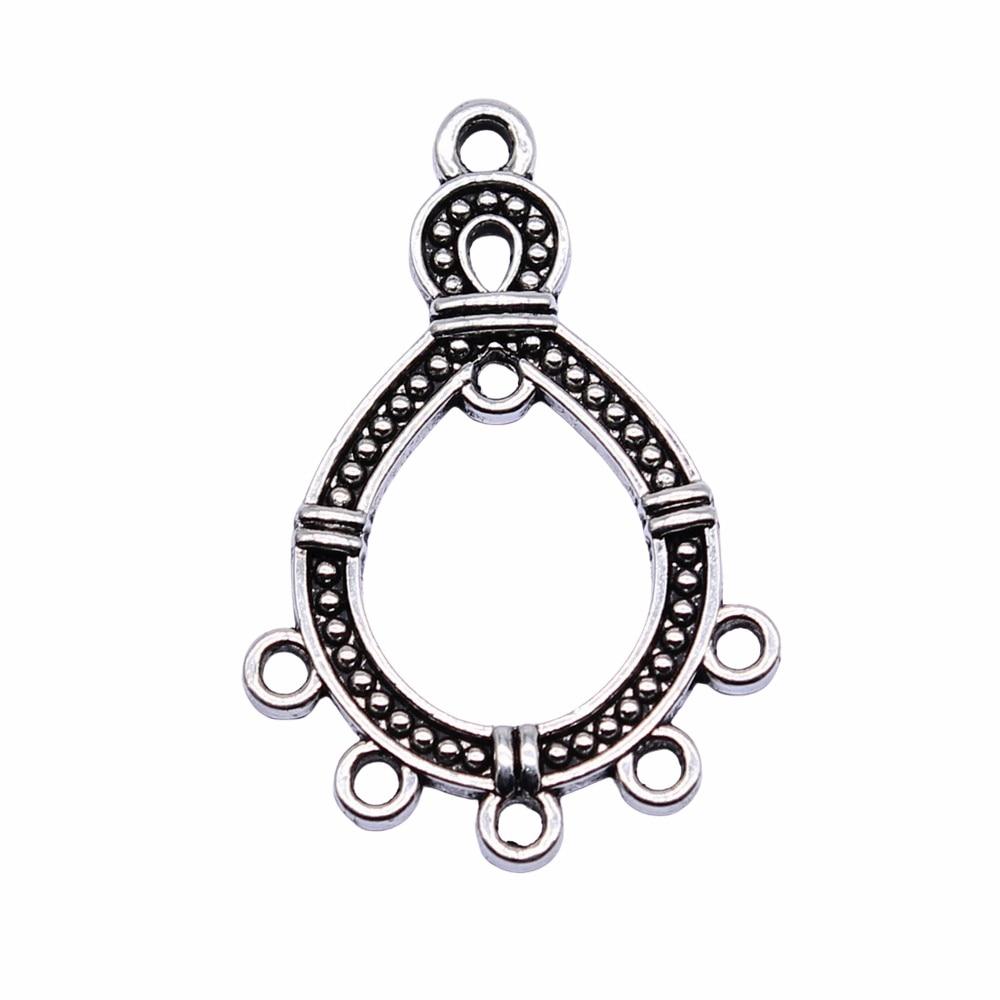 

10 шт., серьги-коннекторы, компоненты ювелирных изделий, аксессуары, античное серебро, цвет цинкового сплава, 36X24 мм