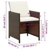 VidaXL Set of 4 Garden Dining Chairs with Cushions, Seats with Backrest, Outdoor Furniture Patio Terrace, Modern, 316803