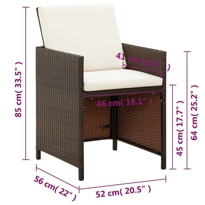 VidaXL Set of 4 Garden Dining Chairs with Cushions, Seats with Backrest, Outdoor Furniture Patio Terrace, Modern, 316803
