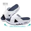 Anfamie Nurse Boat Cross Cushion White and Size S Sandals, Sole, Band, Non-Slip Insole, Women's, Navy, (22.0-22.5)