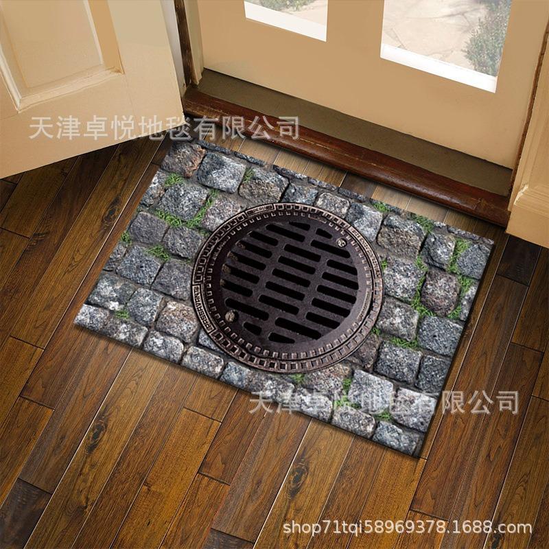 

3D Визуальная Ловушка Напольный Коврик Грязеотталкивающий и Износостойкий Придверный Коврик Ванная Комната Впитывающий и Противоскользящий Коврик 60 * 90Cm