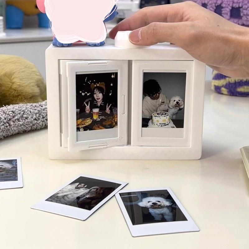 Rotating Photo Frame Page Flipping Photocard Holder Organizer Photo Ornaments Photo Display Stand Desk Accessorie Home Decor