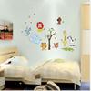 Cartoon Animal World Removable Wall Stickers PVC Transparent Film for Kids Room Decor Nursery Home Decoration