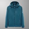 Men's Lightweight Hooded Windbreaker - Quick Dry Outdoor Jacket with Zipper Pockets for Hiking and Daily Wear
