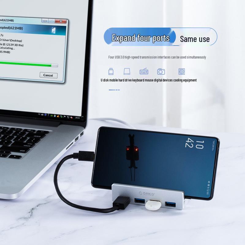 ORICO USB 3.0 Clip-on Notebook Hub Splitter