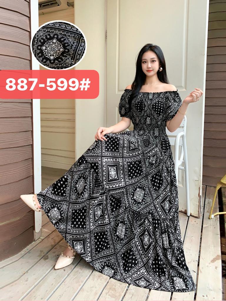 Seaside vacation beach dress cotton floral dress female shabahemi muslim