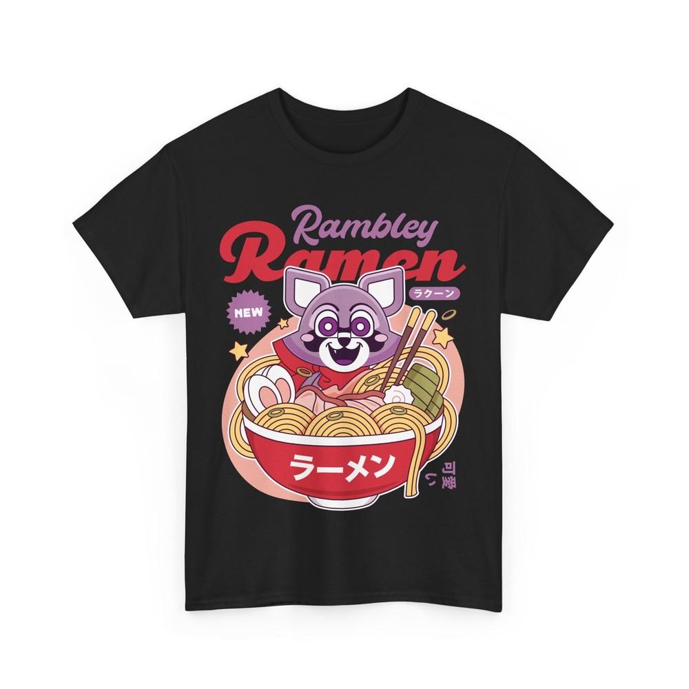 Rambley The Raccoon Ramen Unisex T-Shirt. Indigo Park Video Game. Survival.