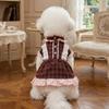 Autumn Winter Dog Dresses New Style Dog Clothes Luxury Retro Dot Pet Skirt Puppy Vest Chihuahua Bichon Dog Princess Dress Shirts