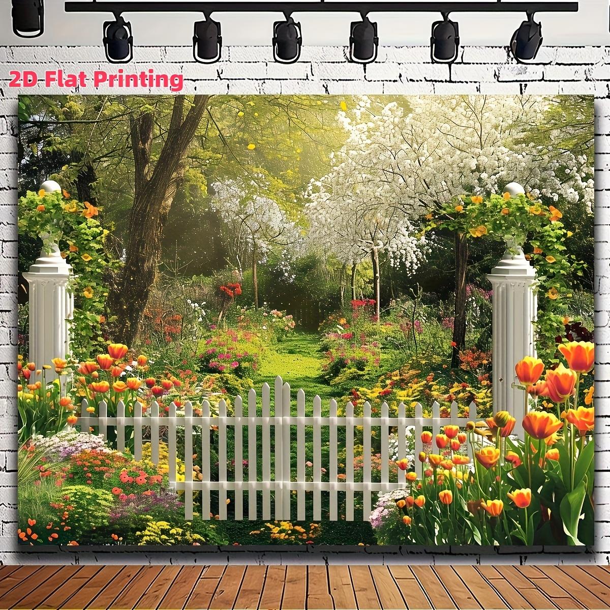 

VIKAMA Spring Garden Park Background Easter Birthday Party Decoration Background Photography Background Banner 74x94cm(29x37in)