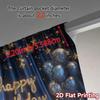 Thermal Flat Printing Curtains Without Rod Birthday Glow Print Fabric Insulation Room Curtain Set Of 2 Modern Made Polyester Washable