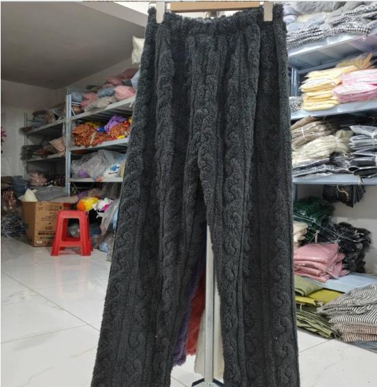 Dámské pyžamové kalhoty z korálového fleecu nadměrné velikosti - Silný, hřejivý flanel na podzim/zimu