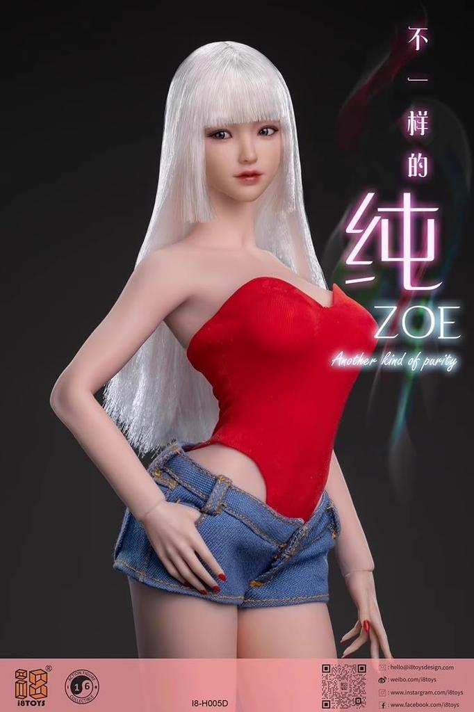 [TOYBARJAPAN] 1/6 skala actionfigur kompatibel med TBLeague kropp i8TOYS I8-P005PD2 ZOE Jun Junior Bishoujo off-shoulder high cut jumpsuit og jeans