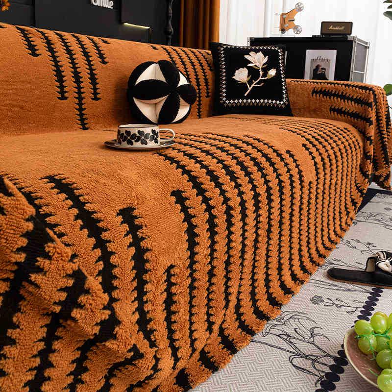 2025 High-End Plush Sofa Towel: Full-Wrap Thickened Cover for Spring & Autumn