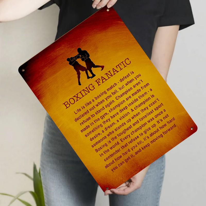 

Inspirational Boxing Sport Metal Tin Sign Gym Decor Home Wall Art Hanging Ornament Gift 20x30cm（7.8x11.8inch）