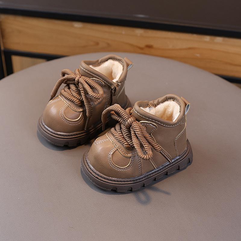 Winter Baby Cotton Boots Plus Velvet Keep Warm Children's Ankle Boots Shoes 1-4 Years Old Boys Girls Anti-slip Snow Boots I10061