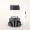 1pc Multifunctional Pot and Dish Cleaning Brush with Soap Dispenser and Stand - Durable Plastic Scrub Brush for Kitchen Sink
