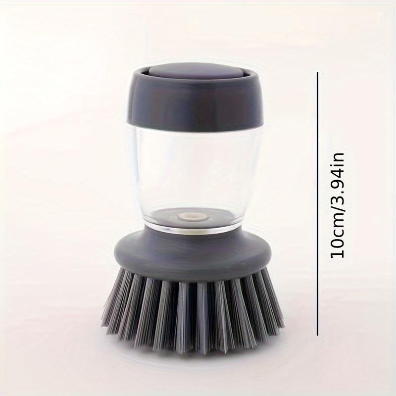 1pc Multifunctional Pot and Dish Cleaning Brush with Soap Dispenser and Stand - Durable Plastic Scrub Brush for Kitchen Sink
