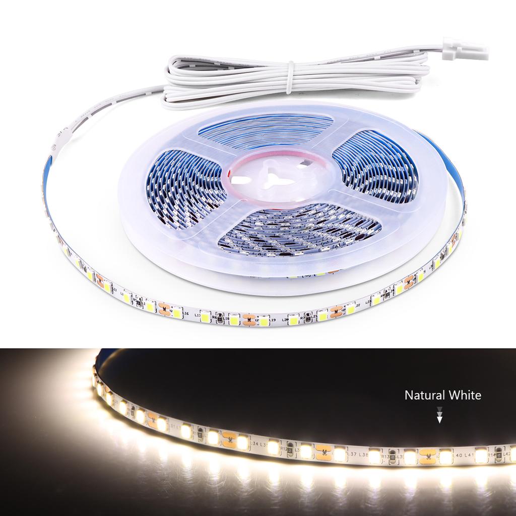 High Bright LED Cabinet Light Strip 12V 2835 Double Layer Copper 5mm PCB Tape DuPont Wire Cable Port DIY Wardrobe Shelves Lamp