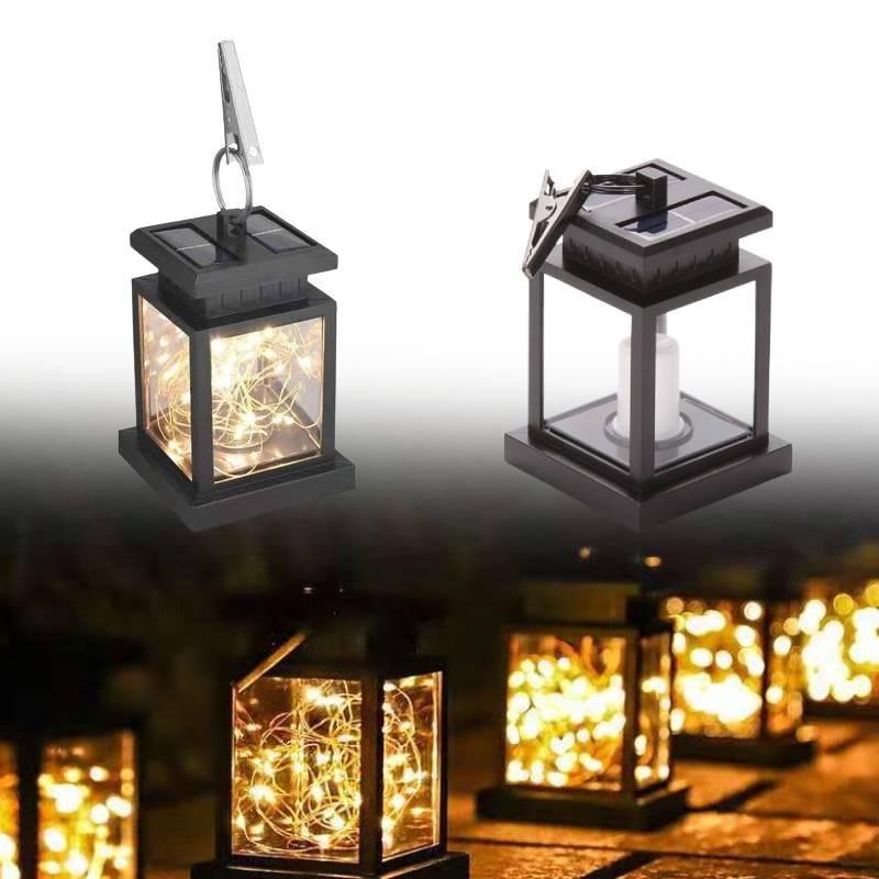 Charming Outdoor Garden Solar Copper Wire Star Lights With Led Lantern Design